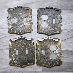 4‎ Amerock Antique Brass Carriage House Light Switch Outlet Plate Covers Double